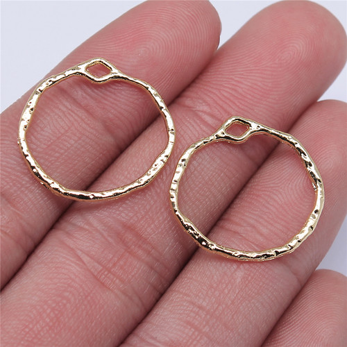 10个/包 22x21mm 电泳KC金色 DIY饰品配件 几何吊坠 ABD-C14004