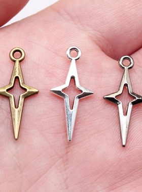 40个/包 23x10mm 多色锌合金材质 镂空星星吊坠 ABD-C15582