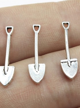 40个/包 19x5mm 古银色 DIY饰品配件 小铲子吊坠 ABD-C12106