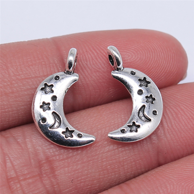 10个/包 12x19mm 多色DIY饰品配件月亮星星吊坠 ABD-C13806