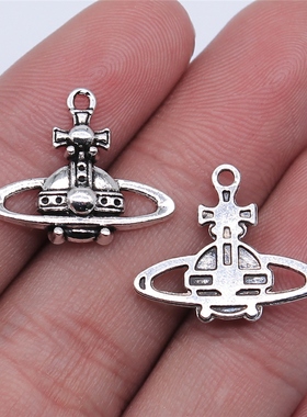 10个/包 21x17mm 古银色锌合金材质 UFO吊坠 ABD-C14342