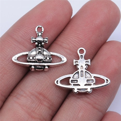 10个/包 21x17mm 古银色锌合金材质 UFO吊坠 ABD-C14342