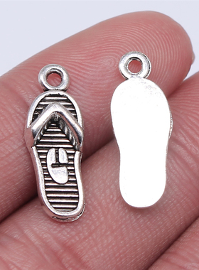 10个/包 21x8mm 古银色锌合金材质 拖鞋吊坠 ABD-C10010