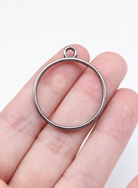 10个/包 33x28mm 多色DIY手作材料 圆环边框吊坠 ABD-C15565