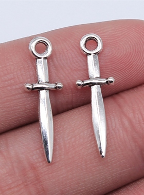 20个/包 24x8mm 古银色锌合金材质 剑吊坠 ABD-C14487