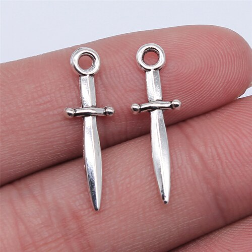 20个/包 24x8mm 古银色锌合金材质 剑吊坠 ABD-C14487