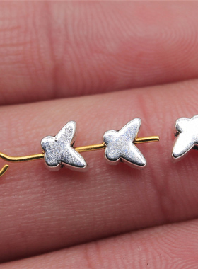 40个/包 5x6mm 古银色 DIY饰品配件 蝴蝶小孔珠珠子 ABD-C13485