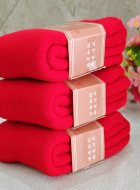 特厚男女加厚加绒本命年保暖袜子大红大紫色超厚禹博士巨暖袜冬季