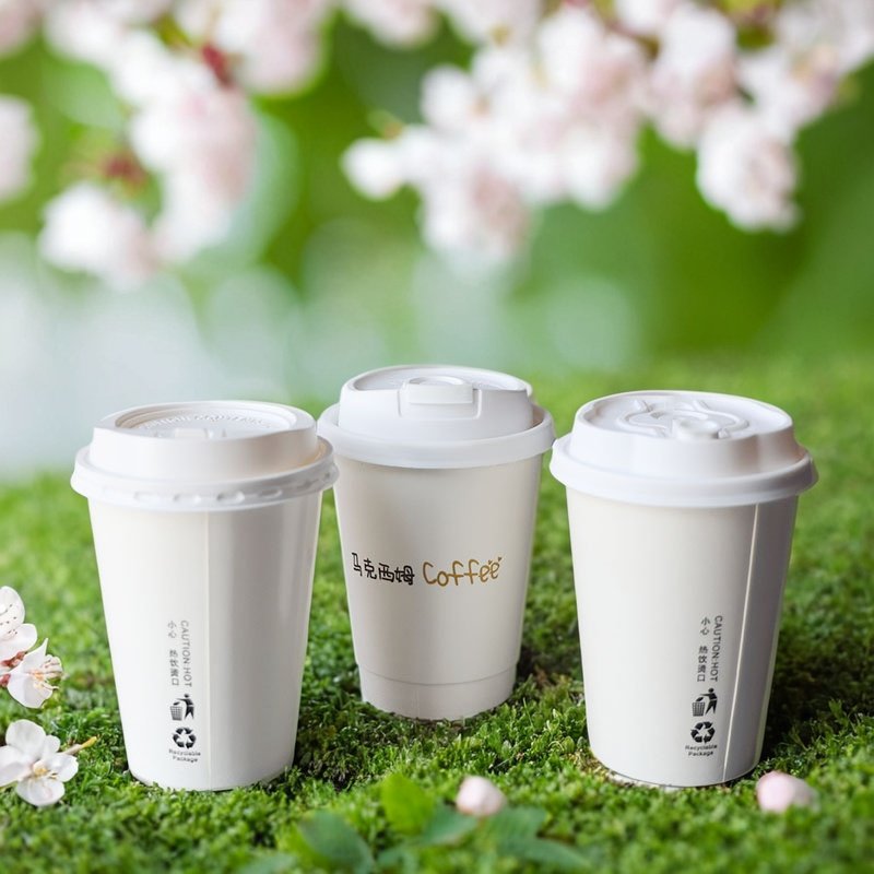 一次性双层隔热白纸杯咖啡杯奶茶杯热饮打包杯罐罐烤奶杯子定制