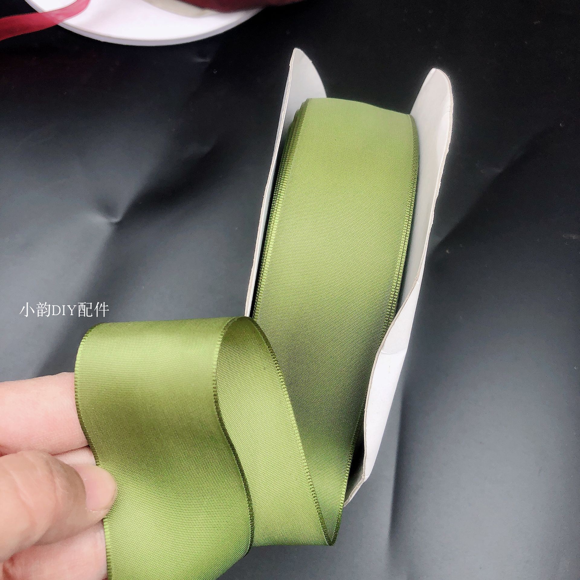 3.8cm special green belt DIY manual Lolita bow hair hoop hairpin material accessories 100 yards a plate