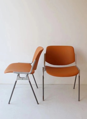 北京现货｜意大利中古 castelli DSC 106 单人餐椅 皮面 杏黄色