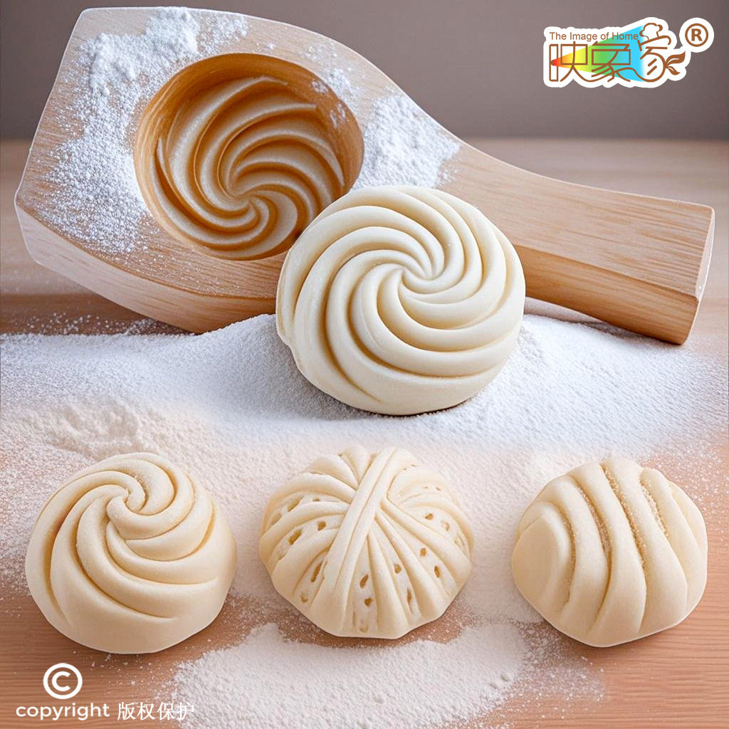 家用厨房手工面点包包子花样馒头模烘焙木质面食花卷核桃月饼模具