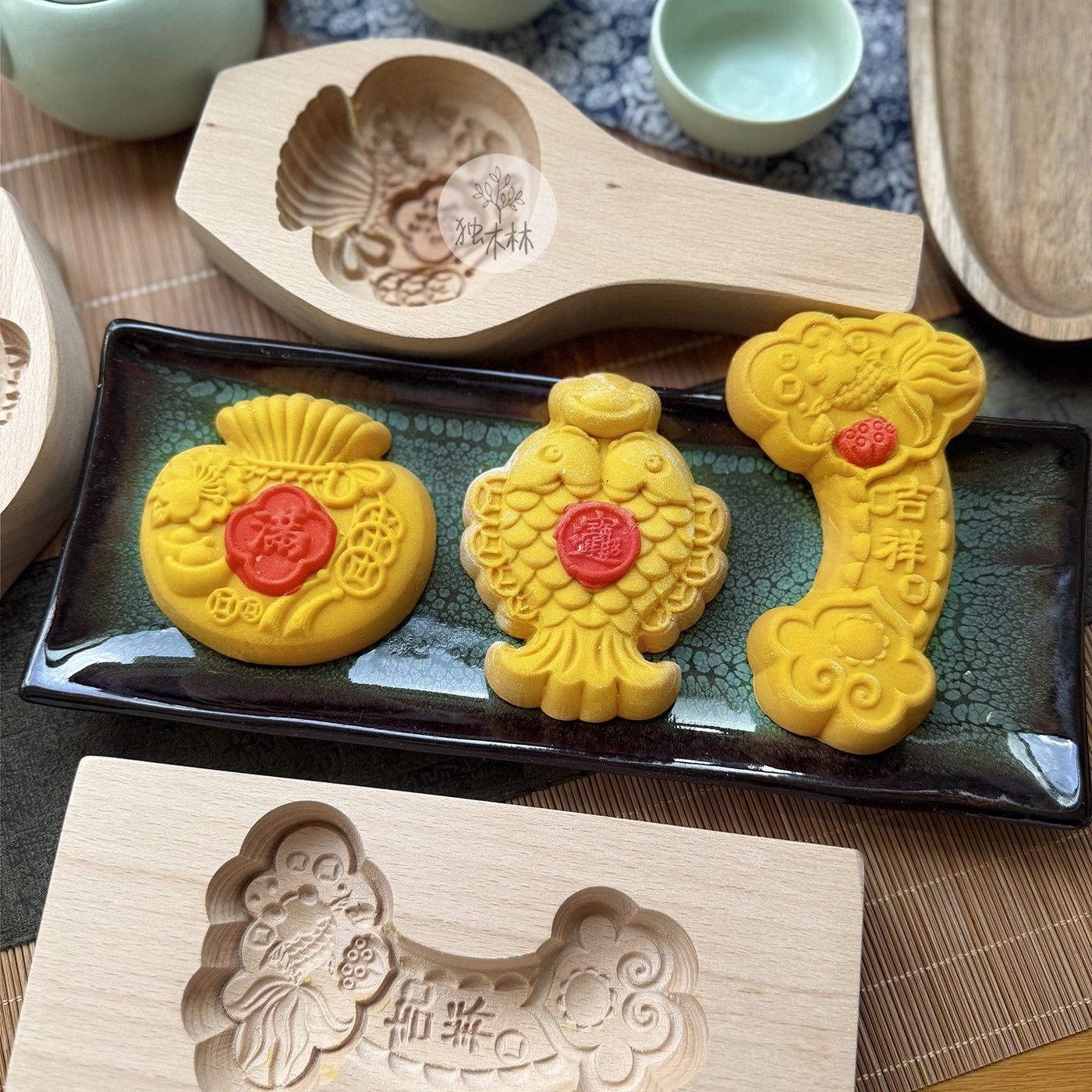 2025新款花样馒头模具过年蒸面磕子面卡子实木烘焙食品级年糕月饼