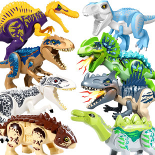 恐龙霸王龙积木暴龙甲龙棘龙腕龙迅猛龙巨兽龙拼装 益智男孩子玩具