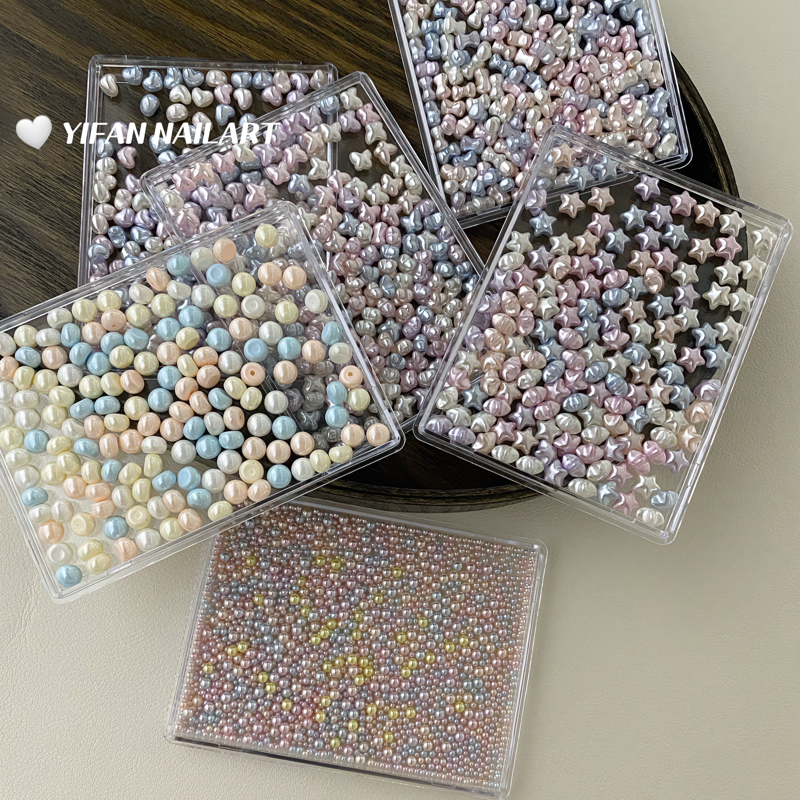 YIFANNAIL【人鱼姬】梦幻仙女淡色系 高亮珍珠美甲饰品S23