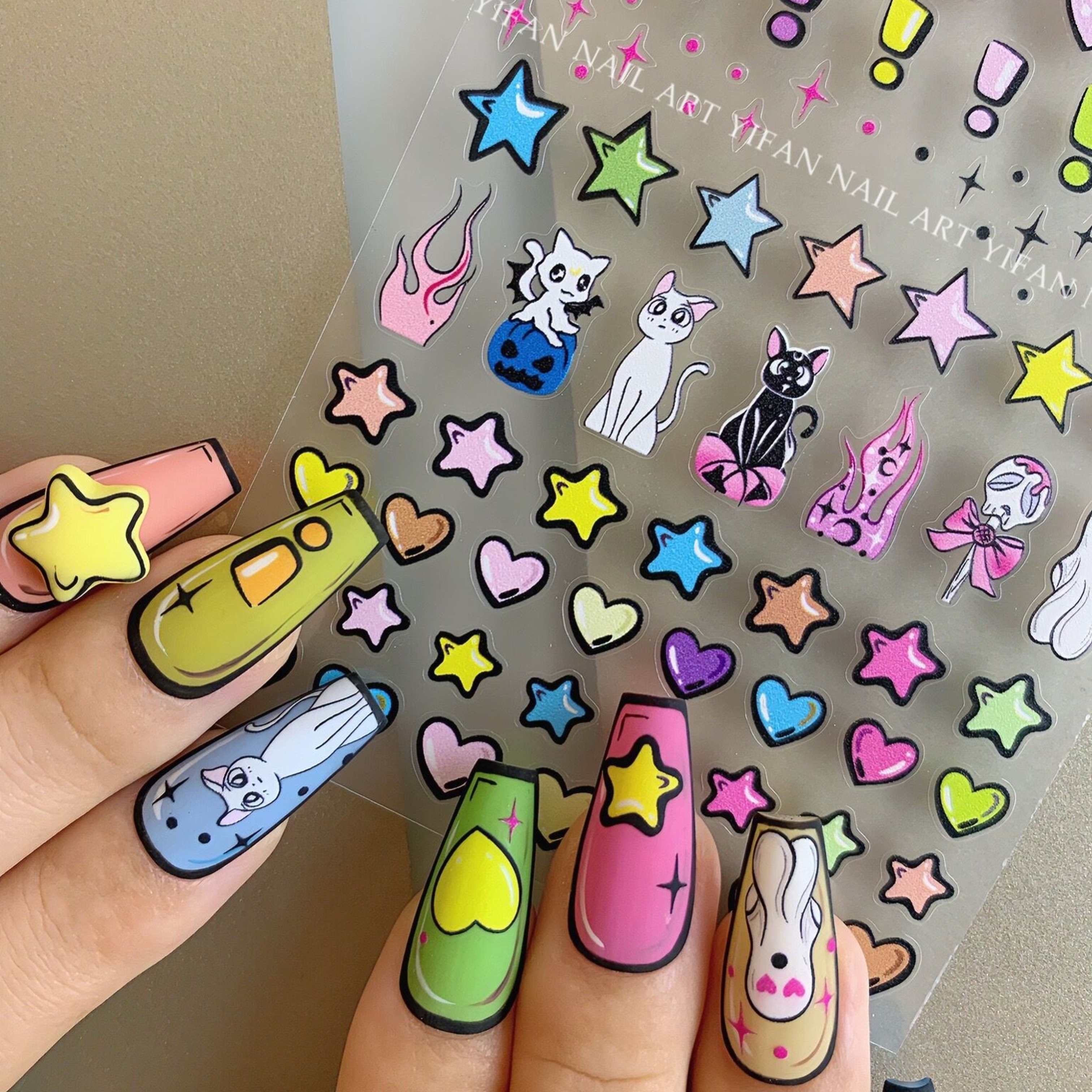 超立体二次元动漫美甲贴纸