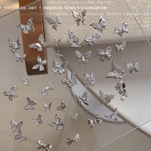 迷你微镶锆蝴蝶美甲饰品N44 高保色 YIFANNAIL 「大拇哥蝴蝶」