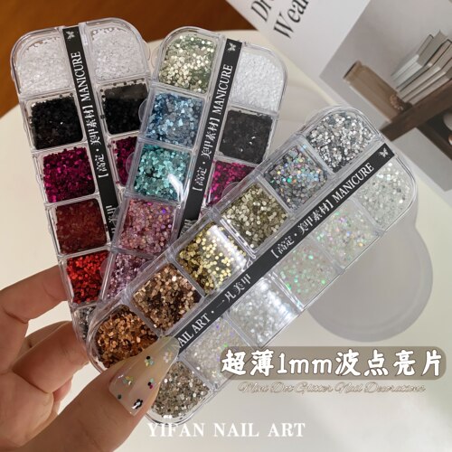 波点花花超全色拼花美甲亮片