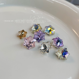 10x10雪花钻K9尖底异形水晶钻指甲饰品K62 8x8 YIFANNAIL 高品aaa
