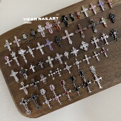 YIFANNAIL R18 金属十字架锆石美甲饰品 克罗心家族 甜酷辣妹风
