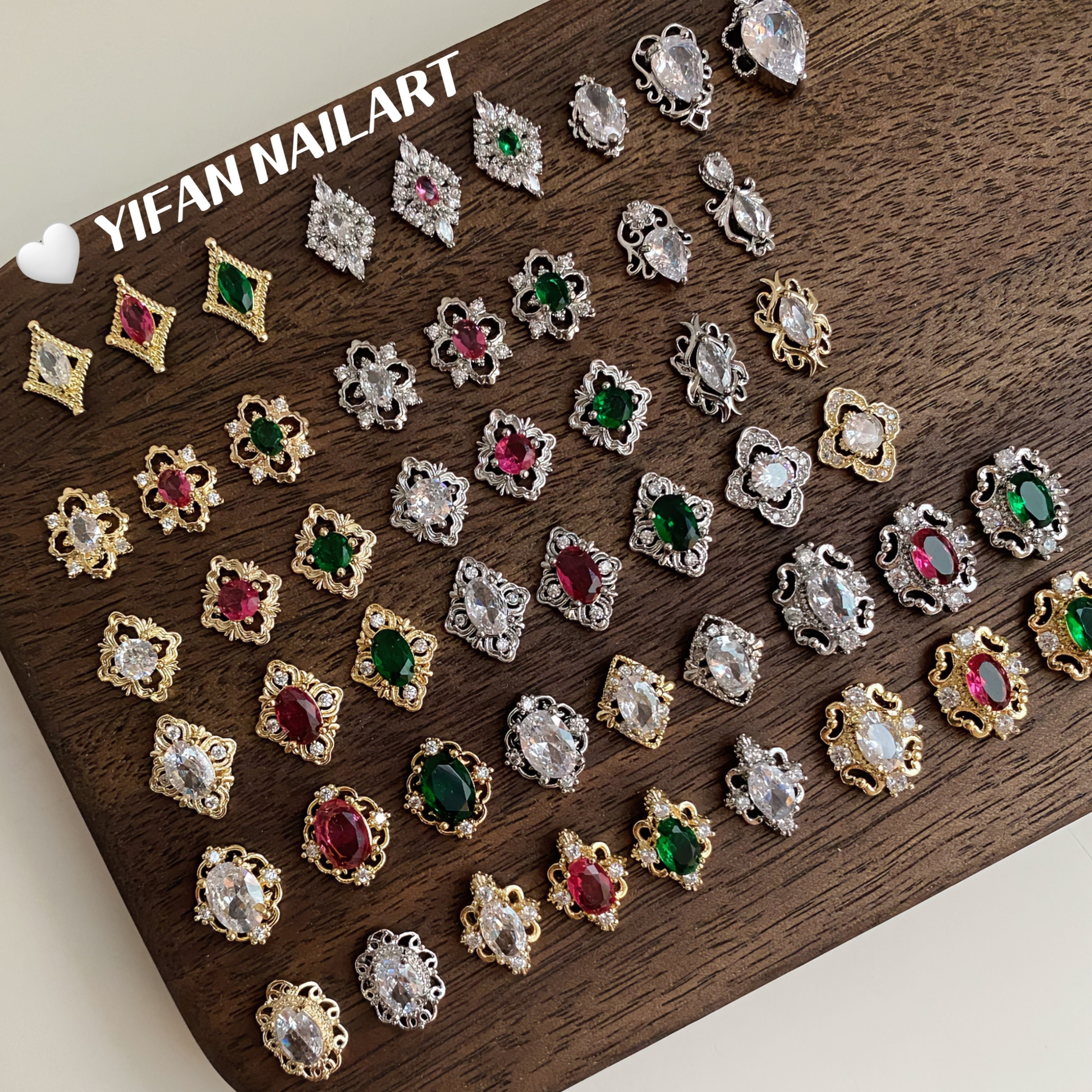 YIFANNAIL【老钱风】富贵版布契拉提锆石 复古宝石美甲饰品R98