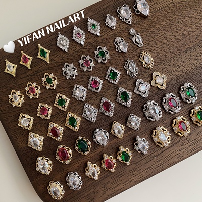 布契拉提锆石复古宝石美甲饰品