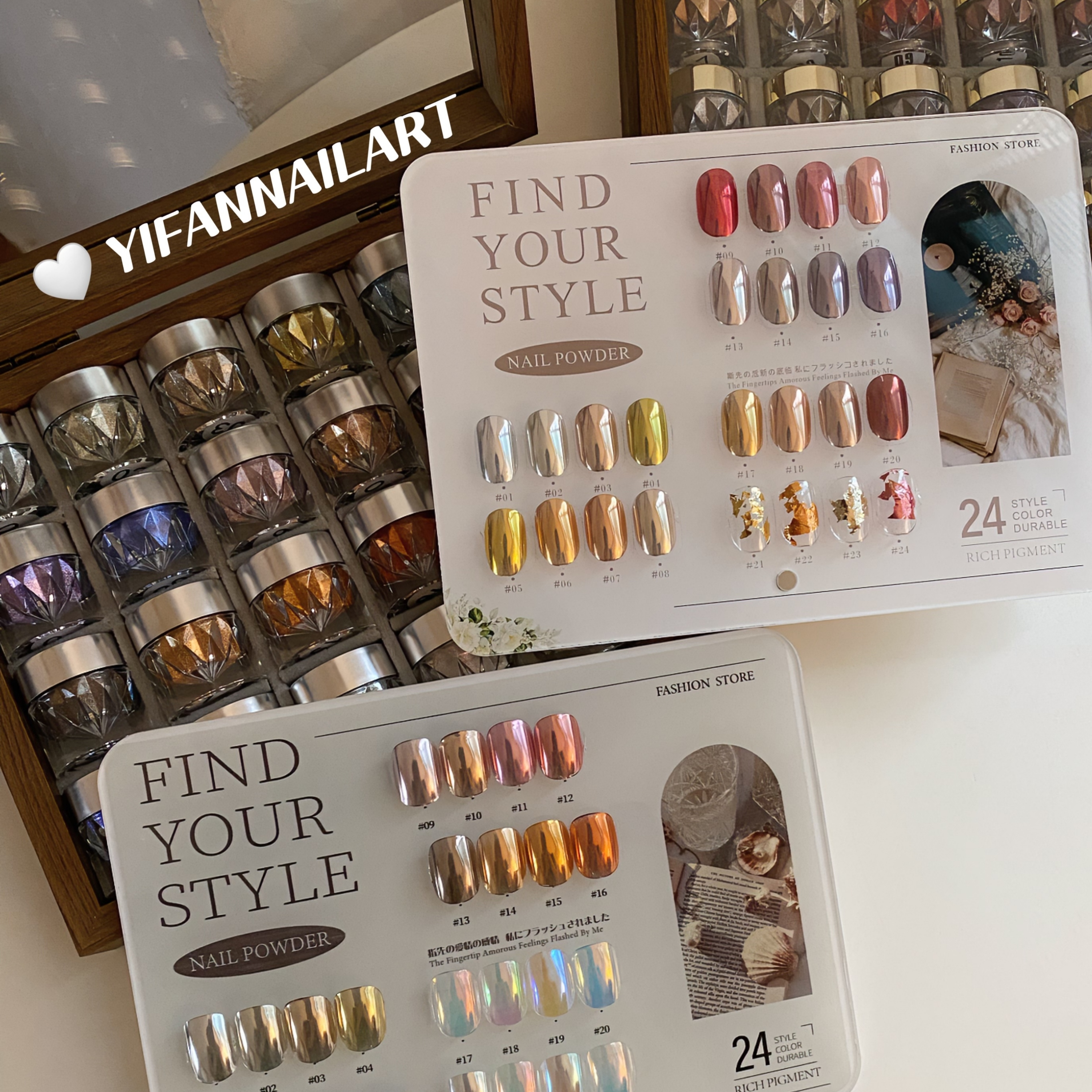 美甲店基础色魔镜粉极光粉月光粉