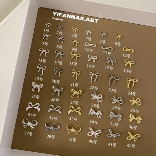 YIFANNAIL【甜妹风】经典百搭~超迷你金属绑带蝴蝶结美甲饰品R56