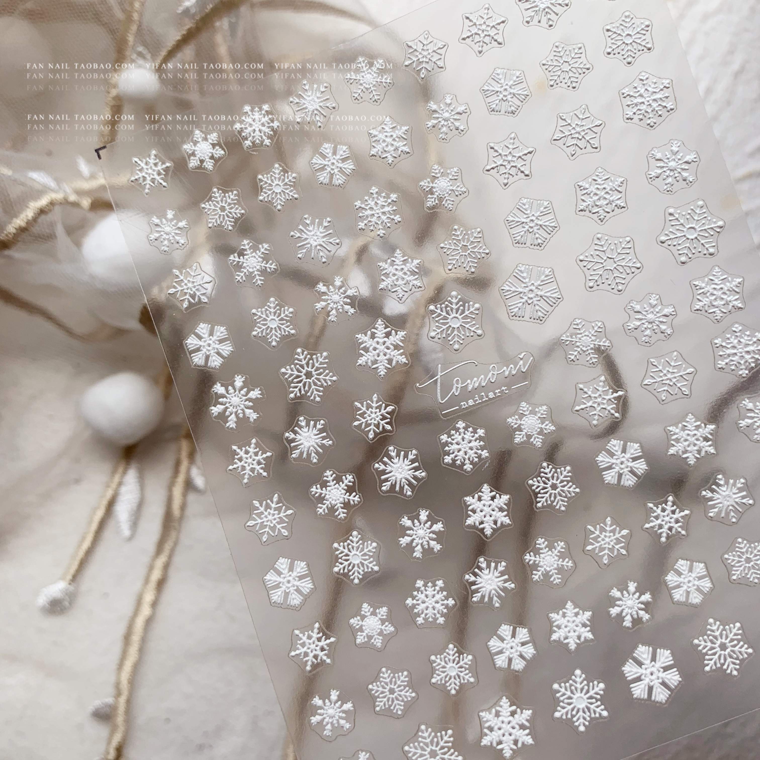 冰雪奇缘新年雪花贴纸圣诞美甲