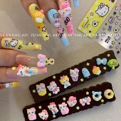 夏日多巴胺迷你星 YIFANNAIL Kitty乐园 奶瓶凯蒂猫美甲饰品P97