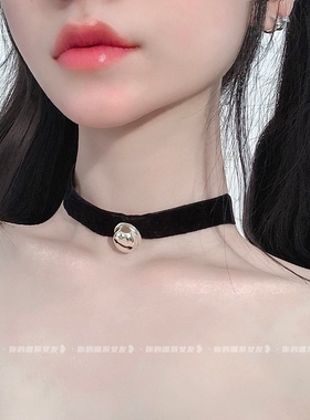 今晚不睡觉铃铛牵引项圈女颈带禁欲系颈带女性感纯欲拍照饰品脖环