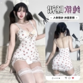 紫风铃纯欲碎花吊带睡裙少女薄款 甜美性感蕾丝家居服睡衣夜店酒吧