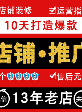 淘宝代运营网铺等级整店包月流量手机端优化宝贝pdd装修推广多多