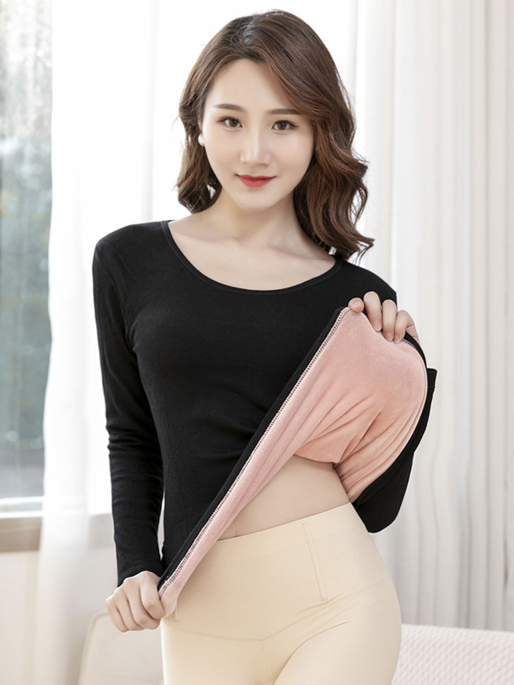 秋冬加絨加厚打底衣女圓領保暖衣無縫棉衣內搭上衣T恤打底顯瘦黑在類目 女裝/女士精品, T恤中 - 來自Buy2taobao.com提供專業的淘寶代購服務