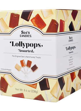 美国进口See's candies sees 棒棒糖 4口味时思棒棒糖果238g现货