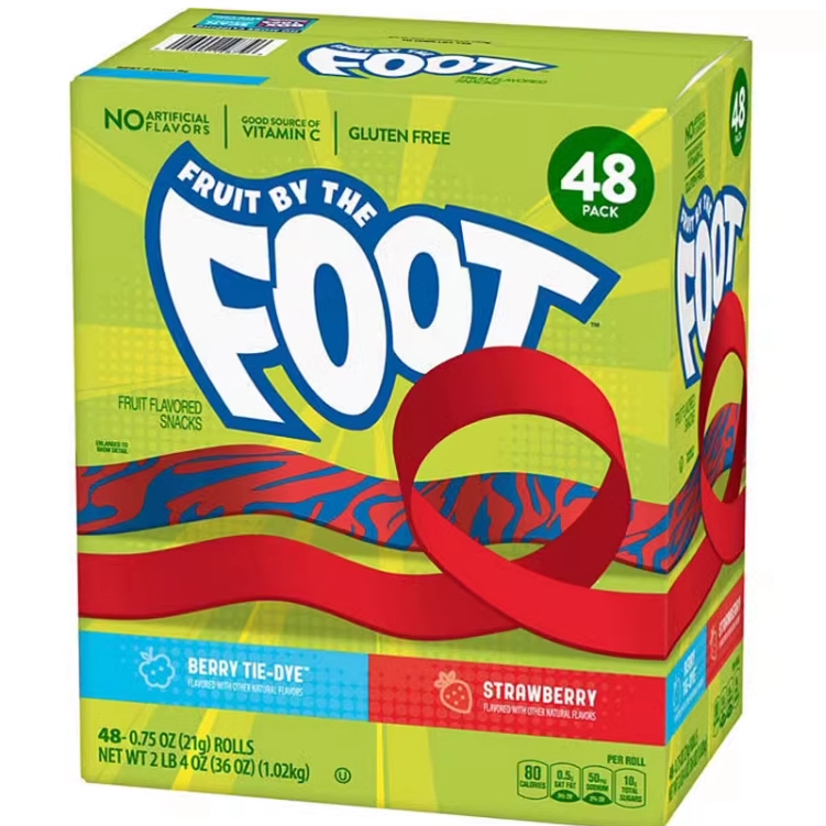 美国Fruit by the foot天然水果汁条VC水果汁卷软糖零食48卷礼盒
