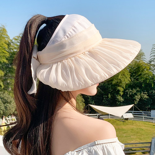 防晒帽显脸小可折叠沙滩渔夫帽女