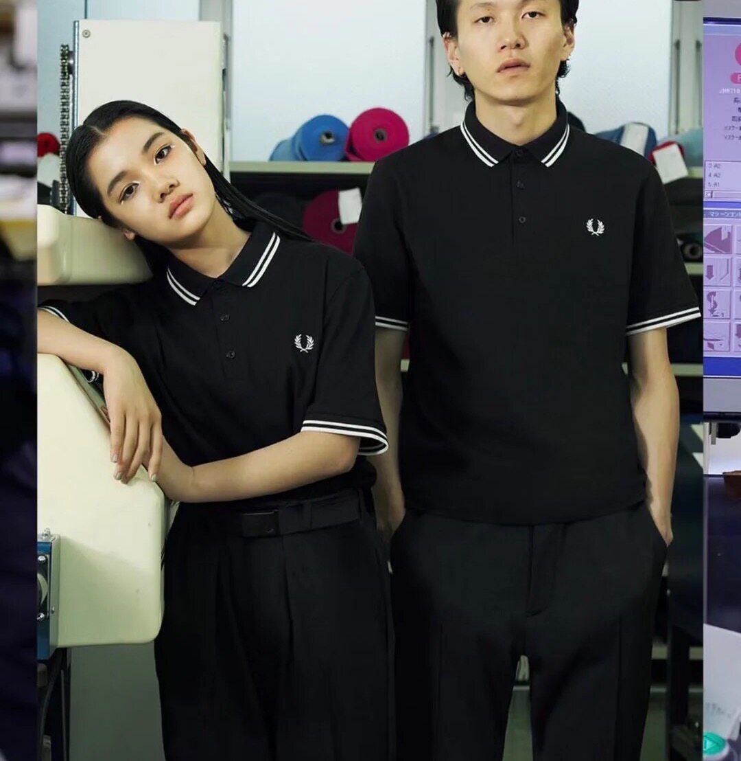 FRED PERRY 밀 캐주얼 반팔 폴로 브리티쉬 스타일 커플 FP 라펠 슬리밍 FREDPERRY