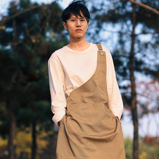 围裙家用厨房帆布工作服女餐饮专用男士 防水防油围腰定制logo印字