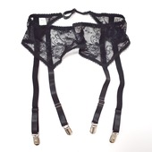 欧美鸭嘴扣袜夹全蕾丝金属扣四钩吊袜带丝袜固定有超加大码 可调节