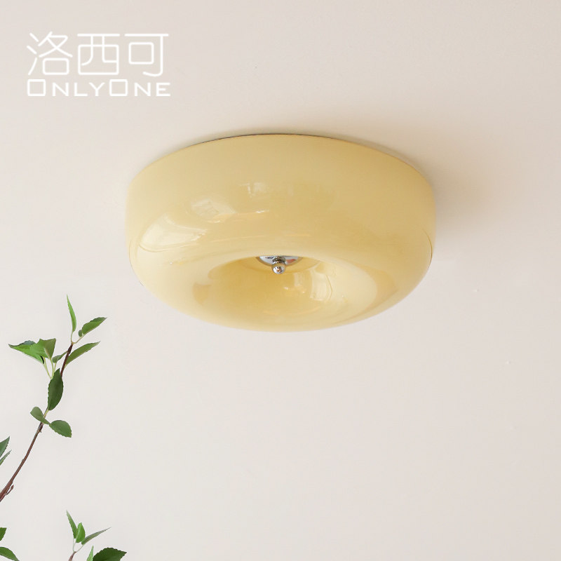 玻璃吸顶灯节能卧室灯具护眼法式图片
