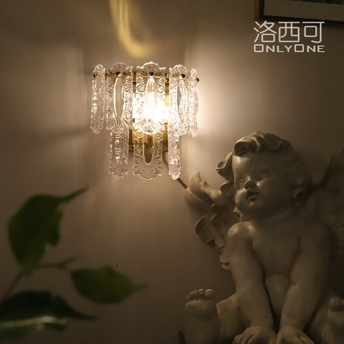 复古玻璃法式风电视墙走廊壁灯