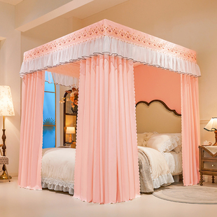 遮光宫廷蚊帐床幔帘防挡风封闭一体式防尘顶落地式双人床家用1.8m