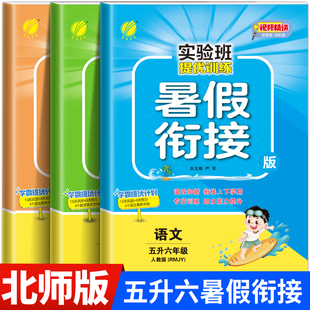 【北师版】五升六实验班暑假衔接小学生5年级暑假作业语文数学英语全套五下北师大5升6 升学提优练习册专项训练 BS