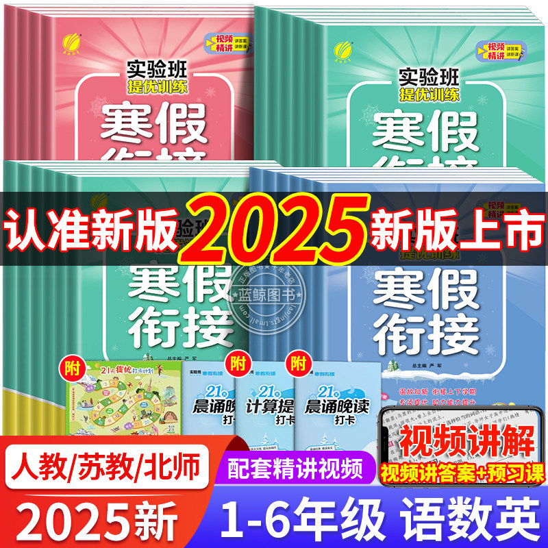 2025版实验班寒假衔接作业一年级二三四五六年级上册下册预复习小学语文数学英语人教版苏教版北师大寒假总动员练习册春雨一本通RJ
