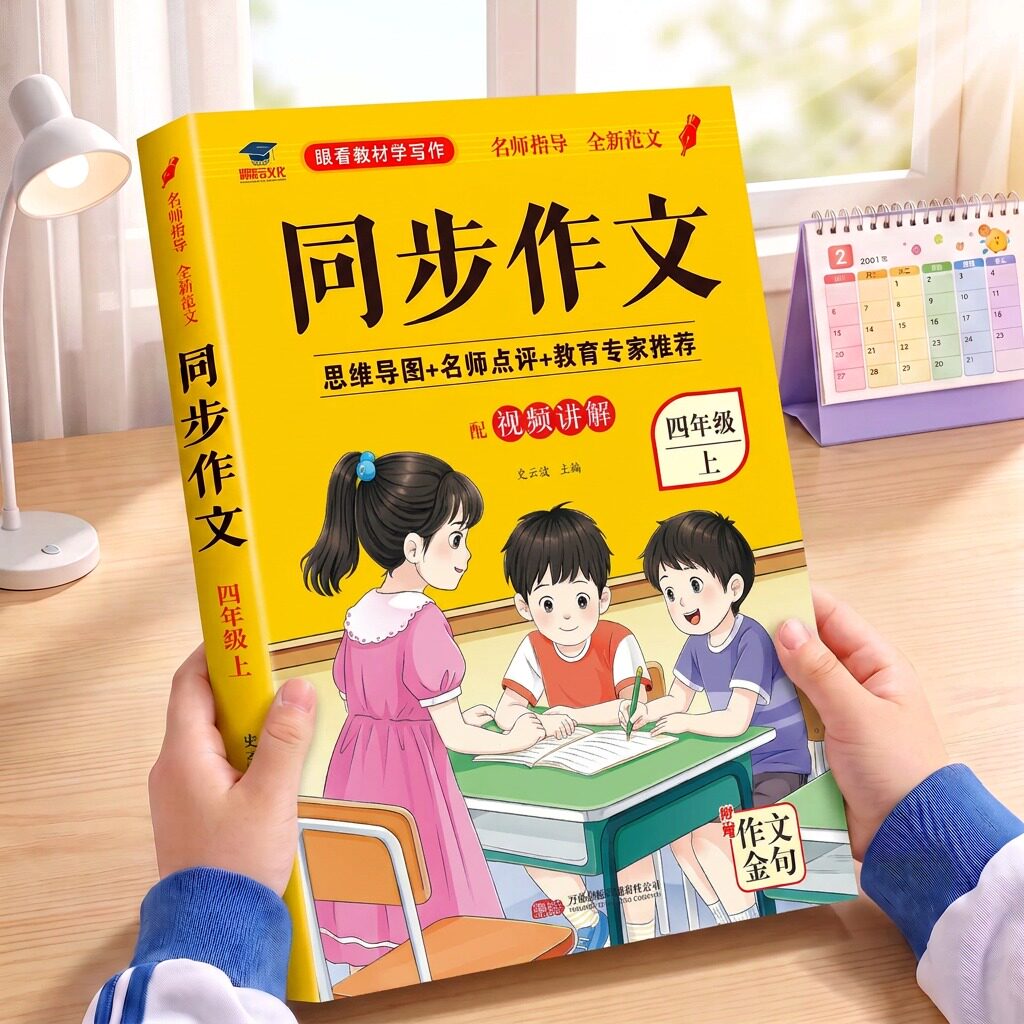 【正版加厚】四年级上册同步作文2026新人教版小学生作文书素材积累习作思维导图提纲训练语文优秀范文每日一练写作指导RJ