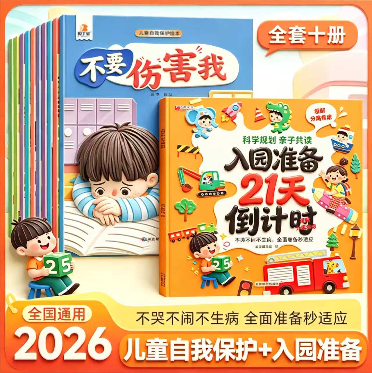 全套10册 儿童自我保护+入园准备21天倒计时 我为什么不能绘本为什么不能随便乱发脾气全国通用亲子共读安全知识漫画儿童情绪管理图片