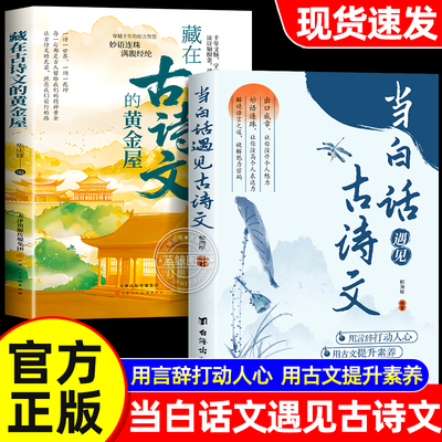 【官方正版】当白话遇见古诗文正版书籍 腹有诗书气自华 素材积累和语言魅力 当白话文遇到中国古诗词藏在古诗文的黄金屋夸人宝典