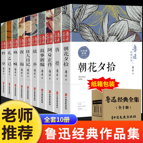 全10册鲁迅全集原著正版六七年级必读书初中课外阅读书籍朝花夕拾狂人日记故乡呐喊彷徨阿Q正传孔乙己小说经典作品集杂文初中生的