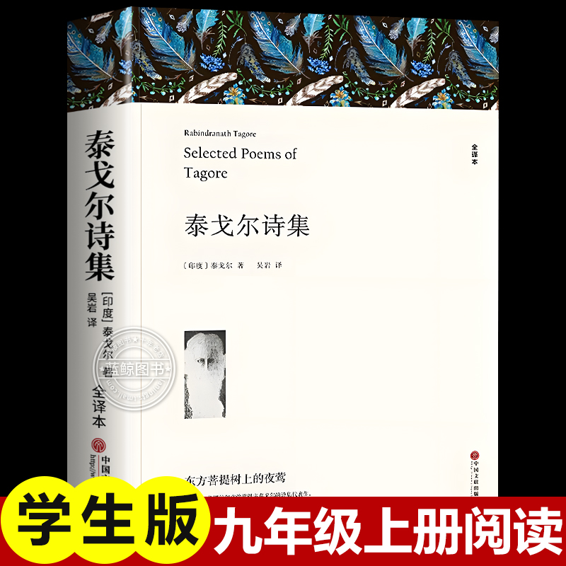 泰戈尔诗集九年级上正版原著全本无删减人教版初三初中生必读青少年阅读课外读物世界名著外国现当代诗歌精选集全译学校老师推荐